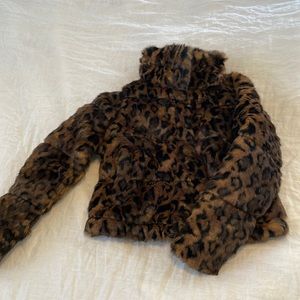 A&F Faux Fur Mini Puffer